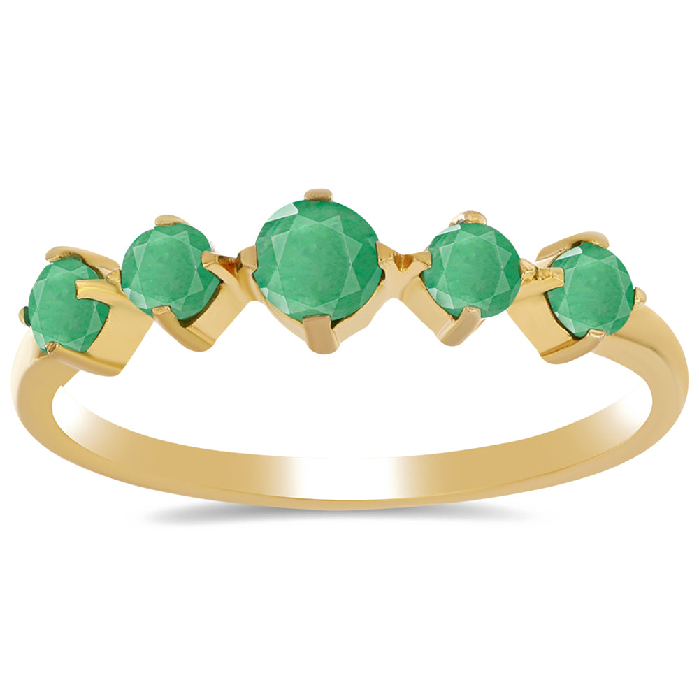 Kullattu hopeaSormus Brasilian Smaragdilla 3 