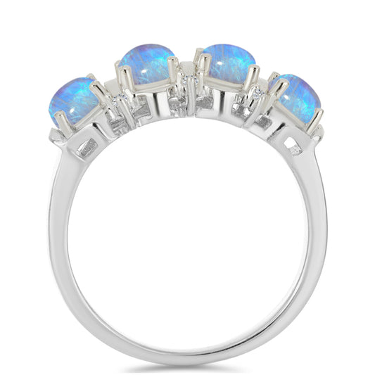 HopeaSormus Sateenkaarikuukivellä ja Valkoisella Zirkonilla