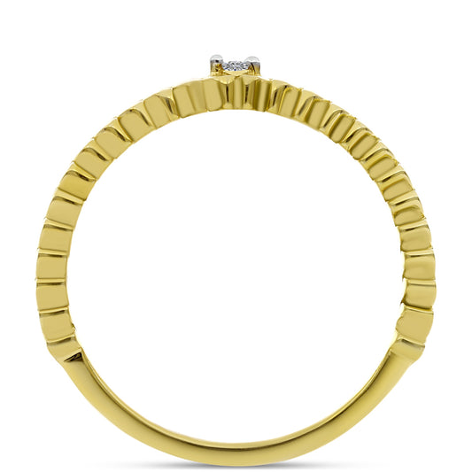 Kullattu hopeaSormus Valkoisella Timantilla