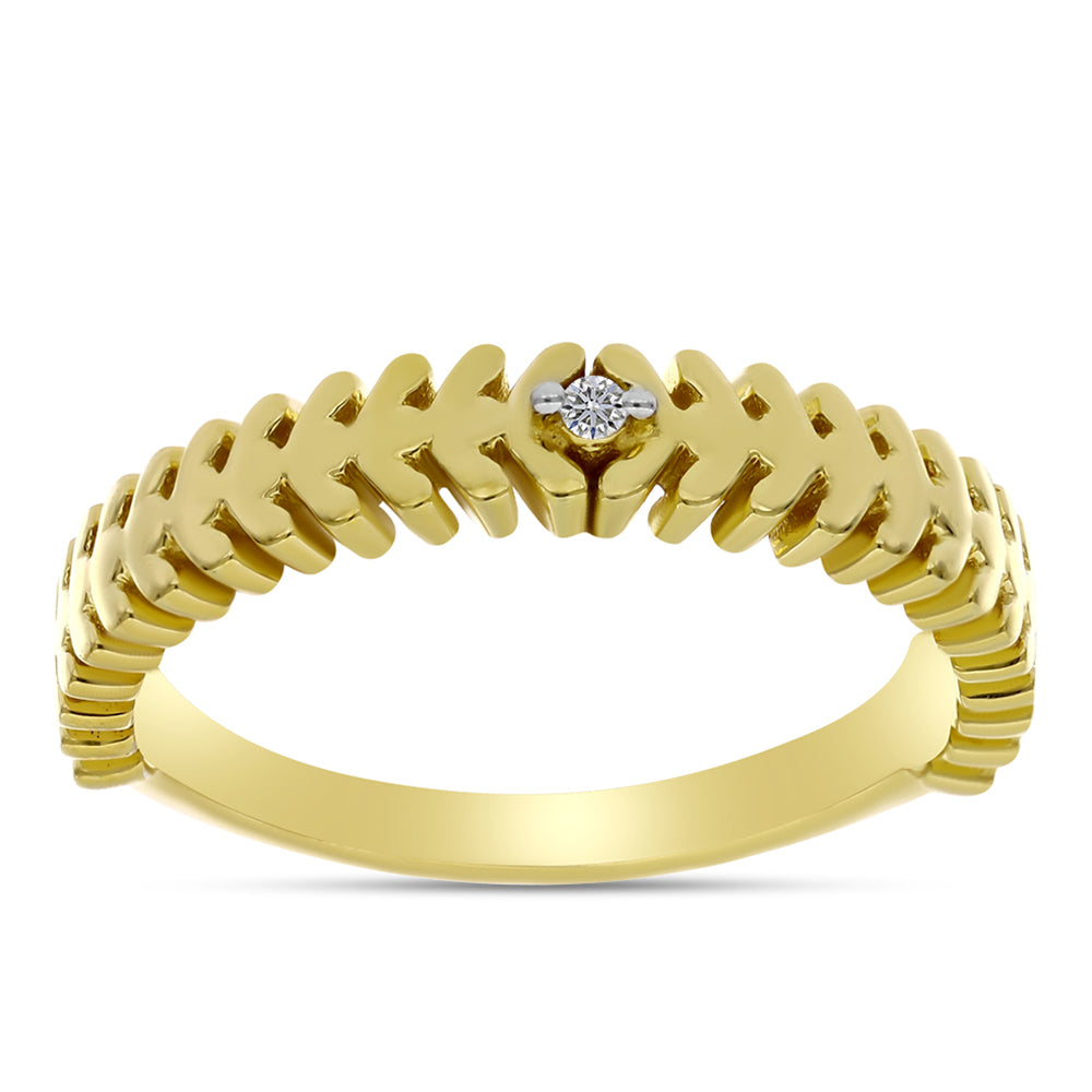 Kullattu hopeaSormus Valkoisella Timantilla 3 