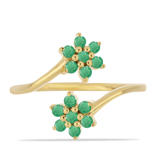 Kullattu hopeaSormus Brasilian Smaragdilla