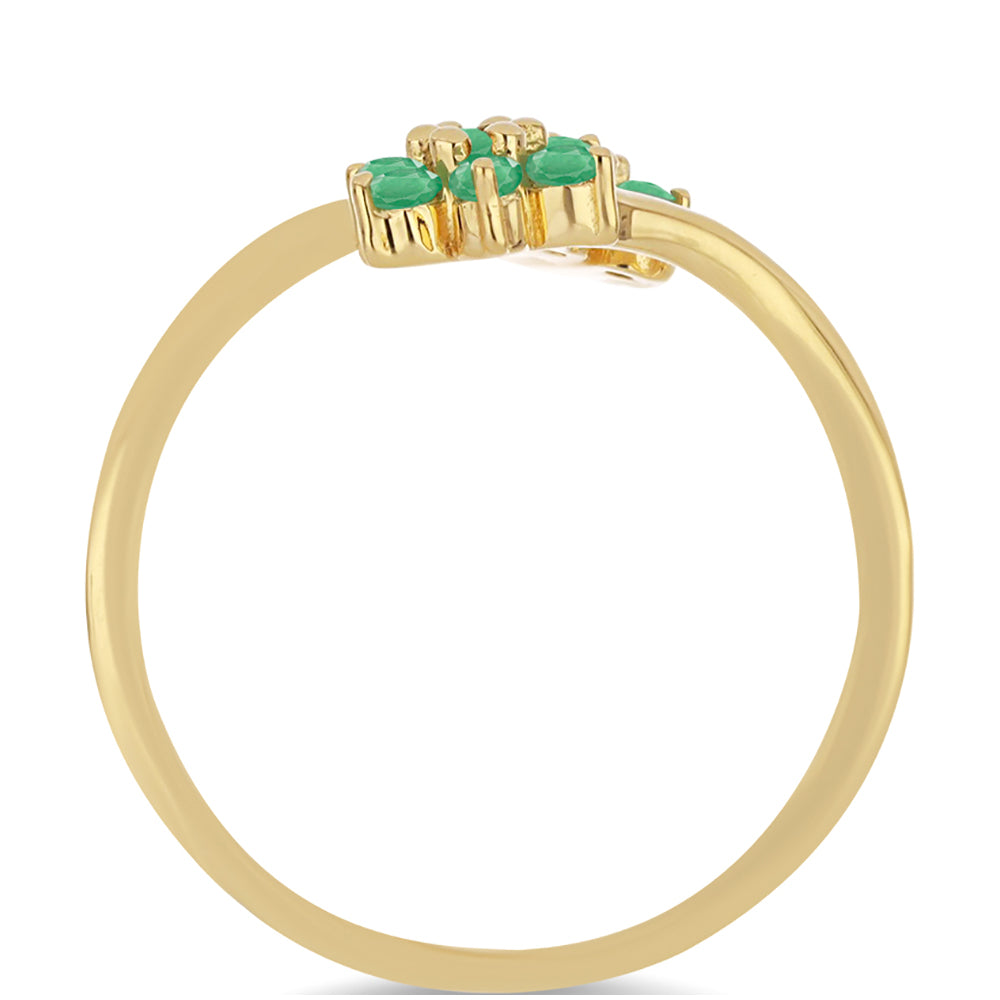 Kullattu hopeaSormus Brasilian Smaragdilla 2 