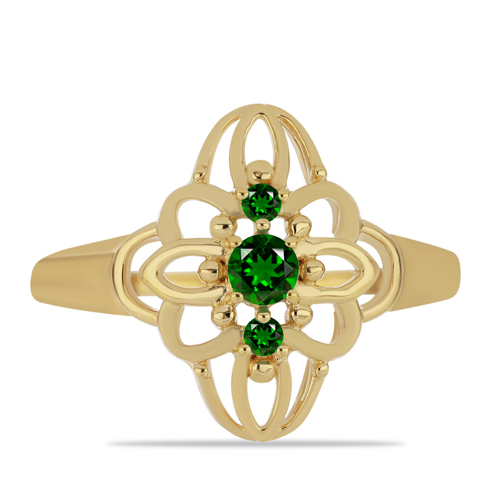 Kullattu hopeaSormus Kromidiopsidilla 1 