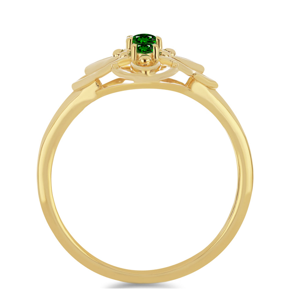 Kullattu hopeaSormus Kromidiopsidilla