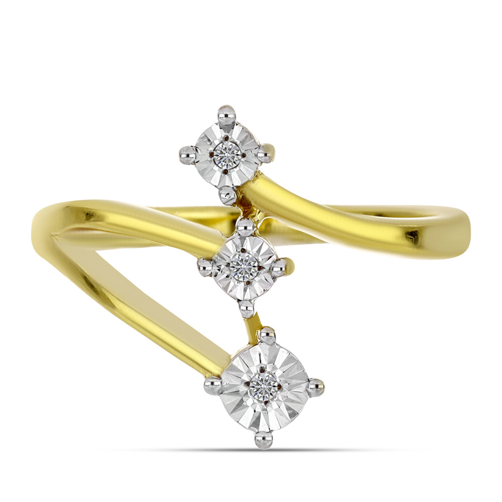 Kullattu hopeaSormus Valkoisella Timantilla 1 