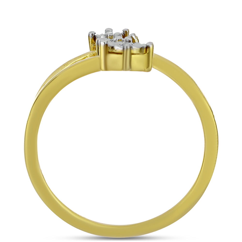 Kullattu hopeaSormus Valkoisella Timantilla 2 