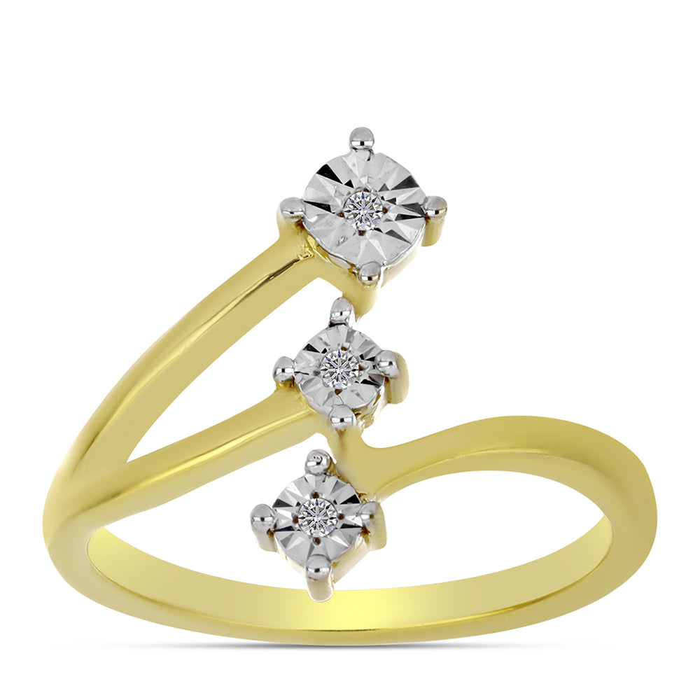 Kullattu hopeaSormus Valkoisella Timantilla 3 