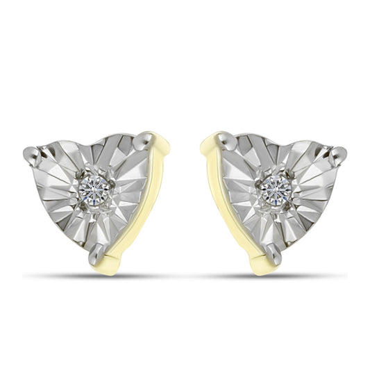 Kullatut hopeat Korvakorut Valkoisella Timantilla