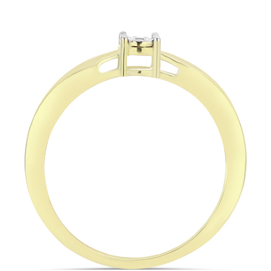 Kullattu hopeaSormus Valkoisella Timantilla