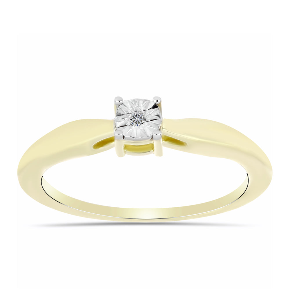 Kullattu hopeaSormus Valkoisella Timantilla