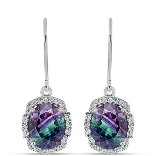 HopeaKorvakorut Zebra Fluoriitilla ja Valkoisella Topaasilla