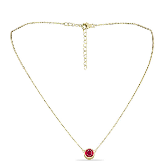 Kullattu hopeaKaulakoru Malagassin Rubiinilla