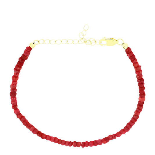 Kullattu hopeaRannekoru Malagassin Rubiinilla