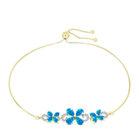 Kullattu hopeaRannekoru Etiopialaisella Paratiisiopaalilla ja Valkoisella Topaasilla