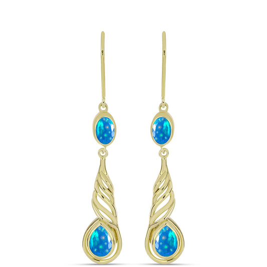 Kullatut hopeat Korvakorut Etiopialaisella Paratiisiopaalilla