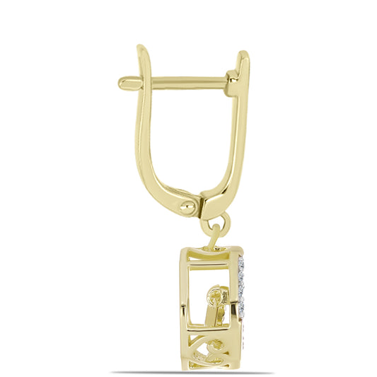 Kullatut hopeat Korvakorut Valkoisella Timantilla ja Valkoisella Topaasilla