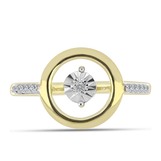 Kullattu hopeaSormus Valkoisella Timantilla ja Valkoisella Topaasilla