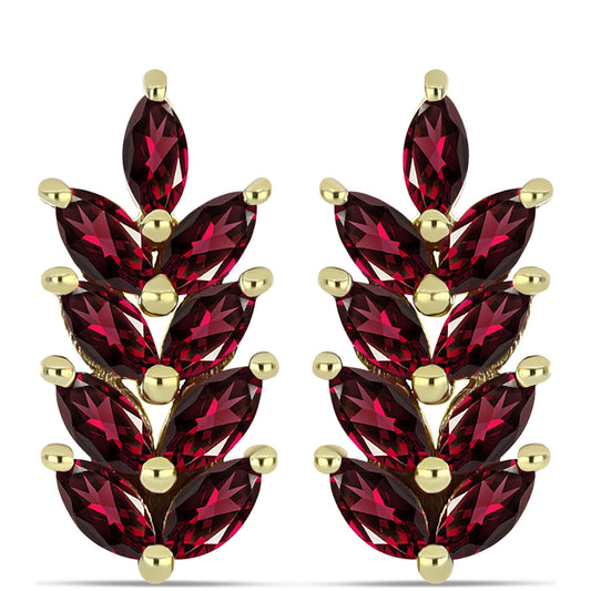 Kullatut hopeat Korvakorut Rodoliitti Granaatilla