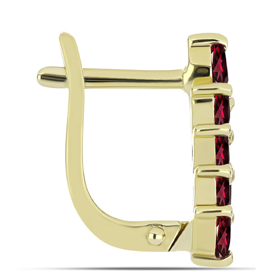 Kullatut hopeat Korvakorut Rodoliitti Granaatilla