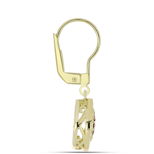 Kullatut hopeat Korvakorut Rodoliitti Granaatilla