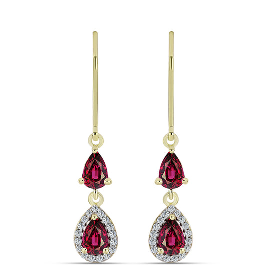 Kullatut hopeat Korvakorut Rodoliitti Granaatilla ja Valkoisella Topaasilla