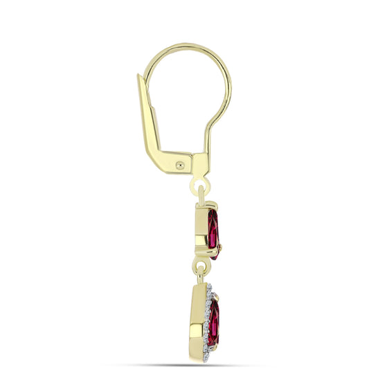 Kullatut hopeat Korvakorut Rodoliitti Granaatilla ja Valkoisella Topaasilla