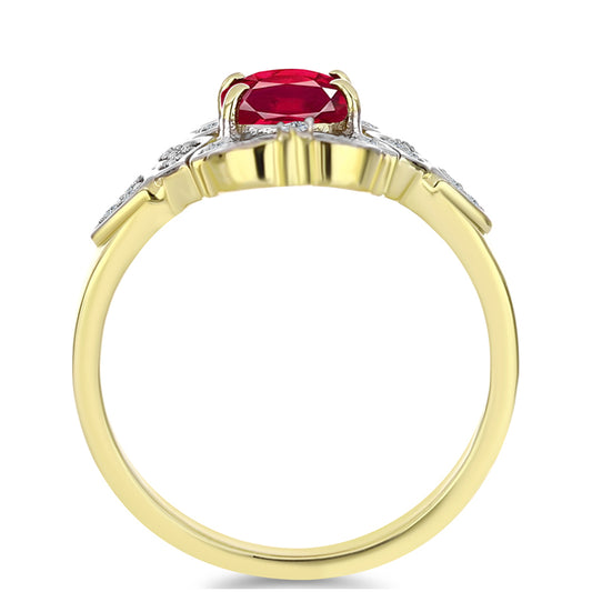 Kullattu hopeaSormus Malagassin Rubiinilla ja Valkoisella Topaasilla