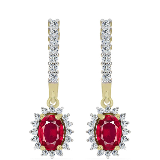 Kullatut hopeat Korvakorut Malagassin Rubiinilla ja Valkoisella Topaasilla