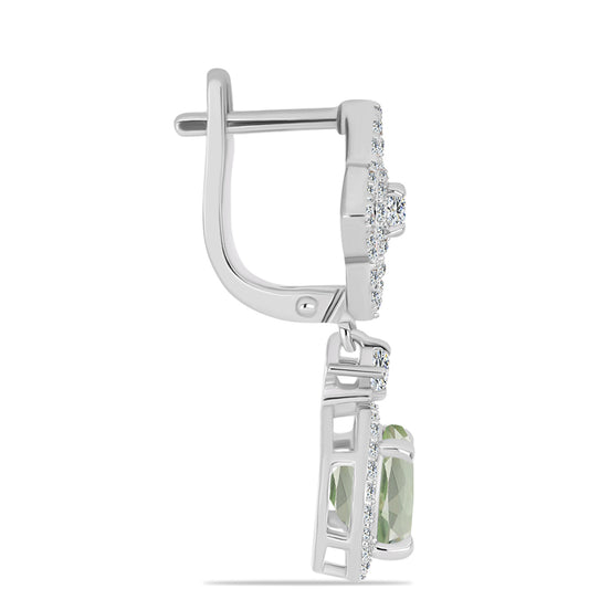 HopeaKorvakorut Vihreällä Ametistilla ja Valkoisella Topaasilla