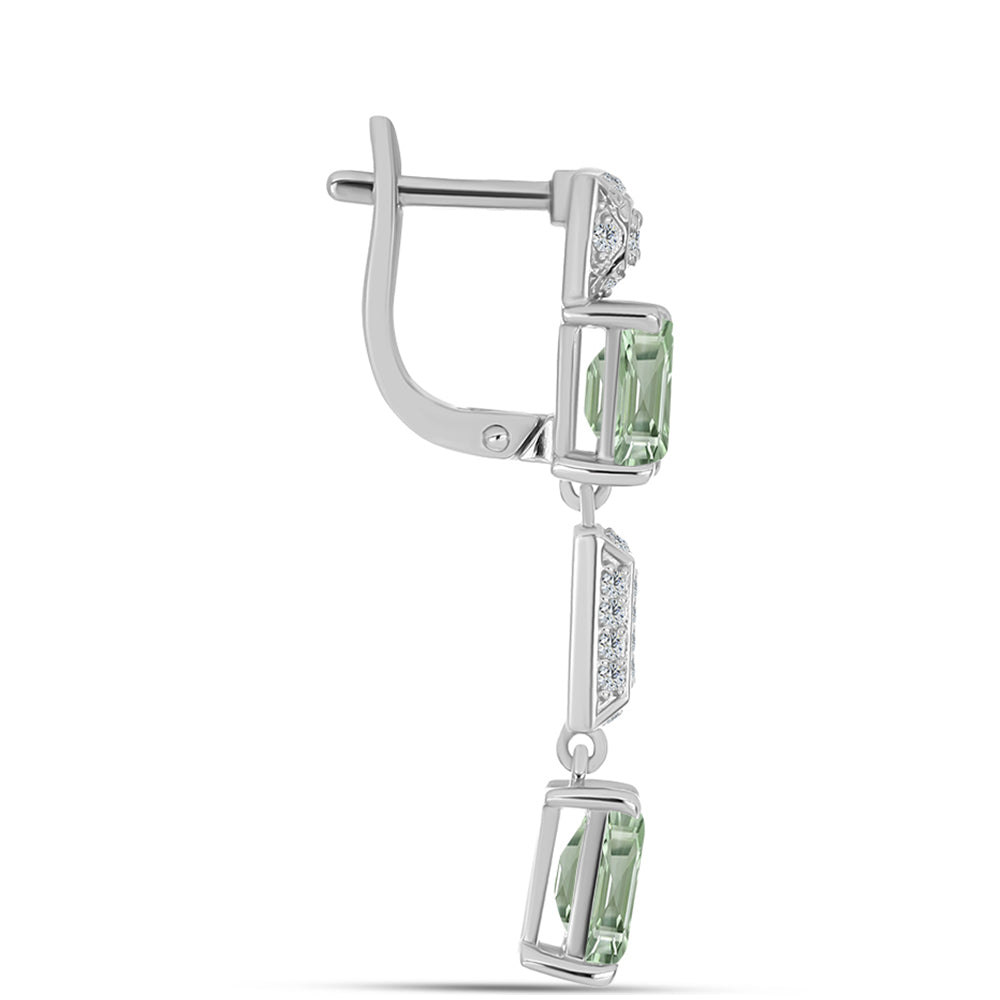 HopeaKorvakorut Vihreällä Ametistilla ja Valkoisella Topaasilla