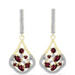Kullatut hopeat Korvakorut Rodoliitti Granaatilla ja Valkoisella Topaasilla