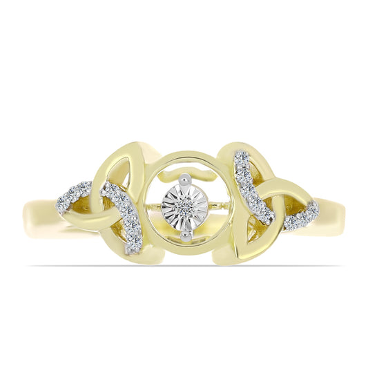 Kullattu hopeaSormus Valkoisella Timantilla ja Valkoisella Topaasilla