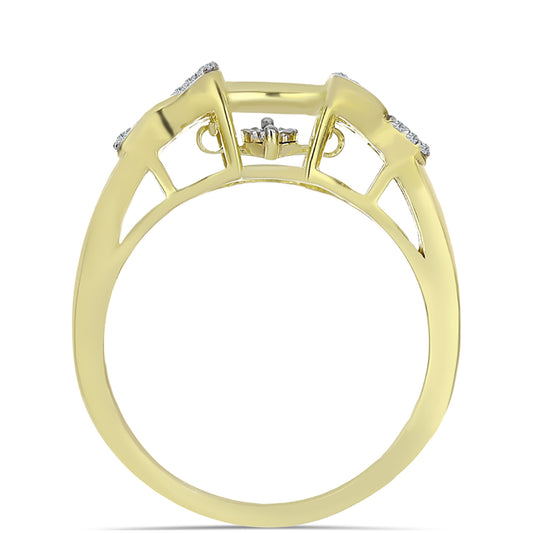 Kullattu hopeaSormus Valkoisella Timantilla ja Valkoisella Topaasilla