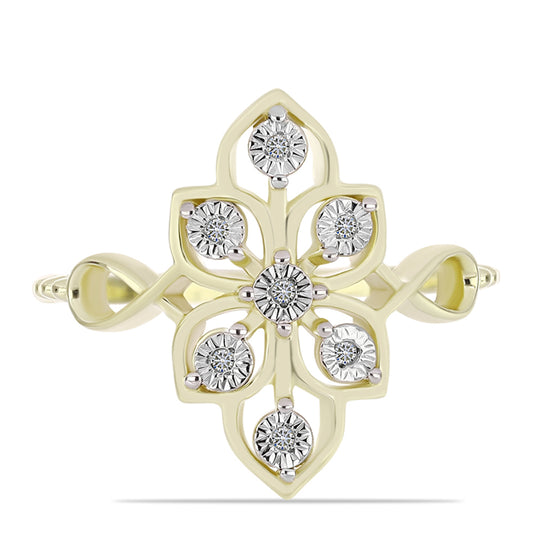 Kullattu hopeaSormus Valkoisella Timantilla