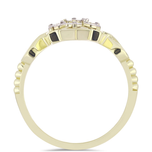 Kullattu hopeaSormus Valkoisella Timantilla