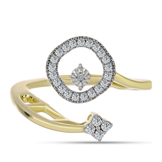 Kullattu hopeaSormus Valkoisella Timantilla ja Valkoisella Topaasilla