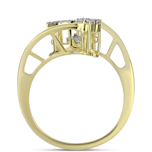 Kullattu hopeaSormus Valkoisella Timantilla ja Valkoisella Topaasilla