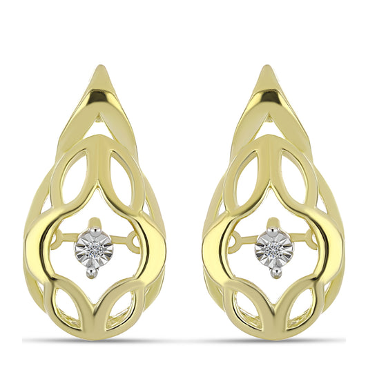 Kullatut hopeat Korvakorut Valkoisella Timantilla