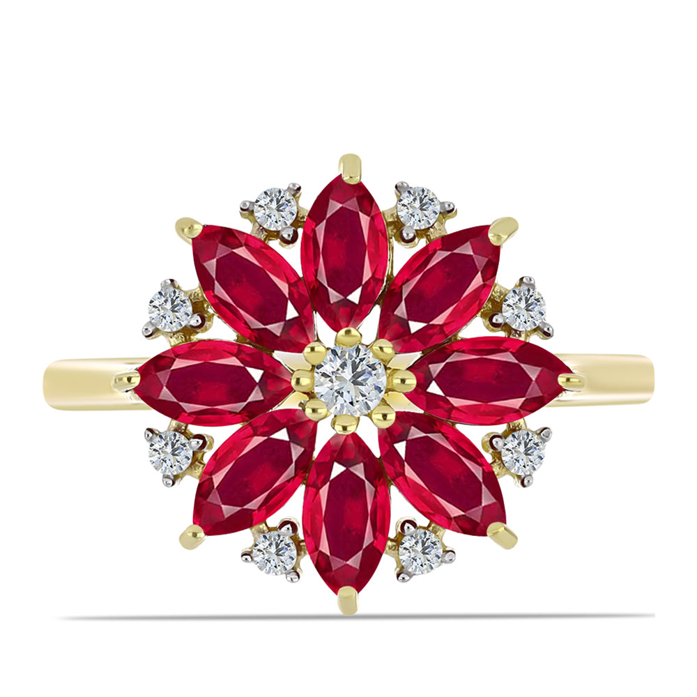 Kullattu hopeaSormus Malagassin Rubiinilla ja Valkoisella Topaasilla 1 