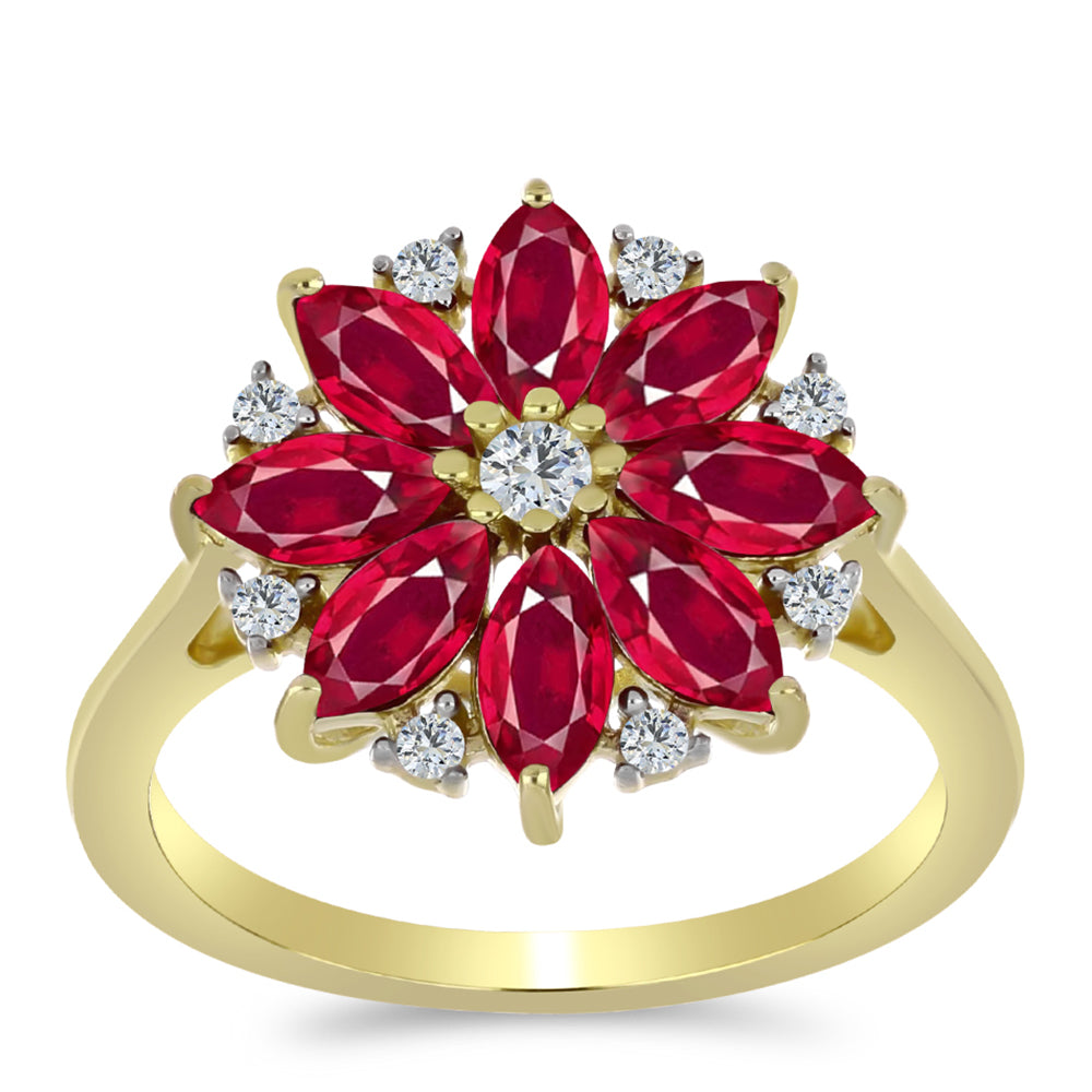 Kullattu hopeaSormus Malagassin Rubiinilla ja Valkoisella Topaasilla 3 