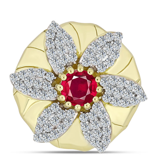 Kullattu hopeaRiipus Malagassin Rubiinilla ja Valkoisella Topaasilla