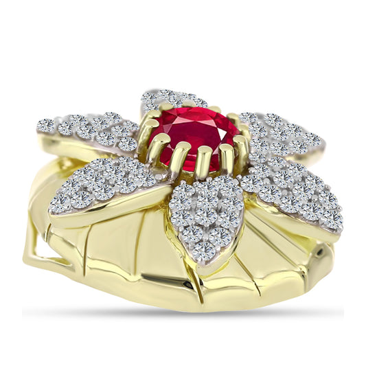 Kullattu hopeaRiipus Malagassin Rubiinilla ja Valkoisella Topaasilla