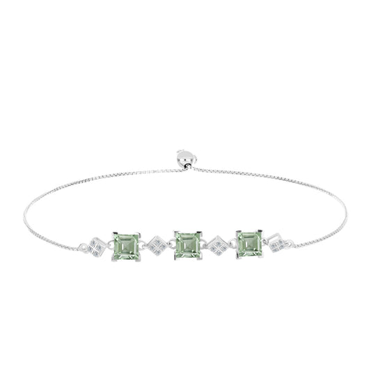 HopeaRannekoru Vihreällä Ametistilla ja Valkoisella Topaasilla
