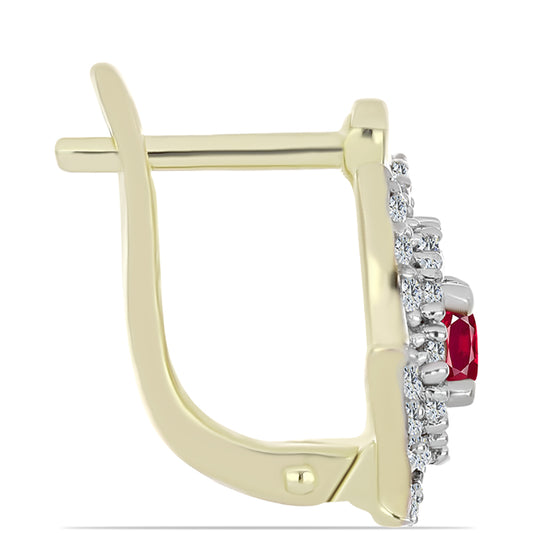 Kullatut hopeat Korvakorut Malagassin Rubiinilla ja Valkoisella Topaasilla