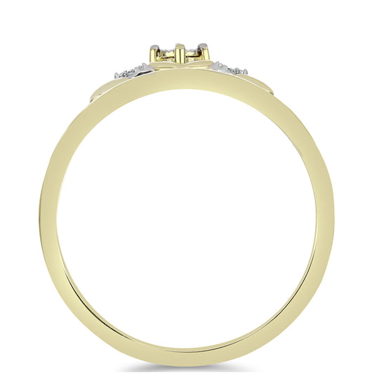 Kullattu hopeaSormus Valkoisella Timantilla