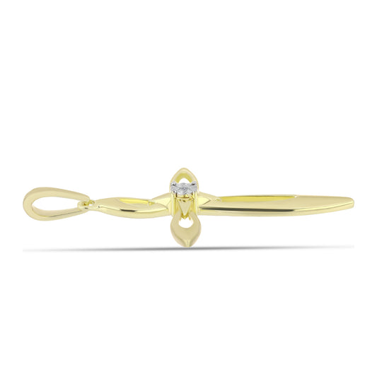 Kullattu hopeaRiipus Valkoisella Timantilla