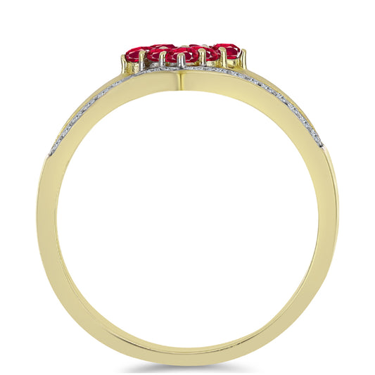 Kullattu hopeaSormus Malagassin Rubiinilla ja Valkoisella Topaasilla