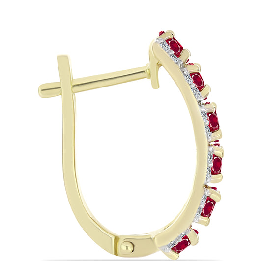 Kullatut hopeat Korvakorut Malagassin Rubiinilla ja Valkoisella Topaasilla