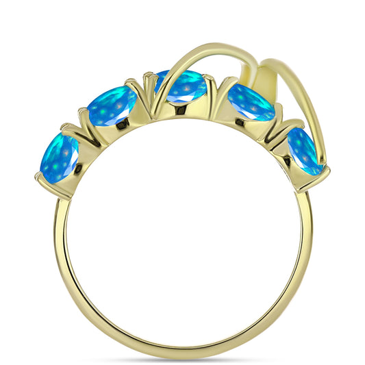 Kullattu hopeaSormus Etiopialaisella Paratiisiopaalilla