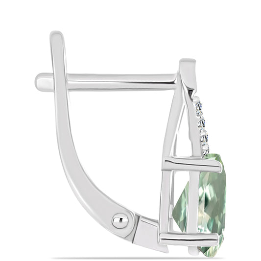 HopeaKorvakorut Vihreällä Ametistilla ja Valkoisella Topaasilla